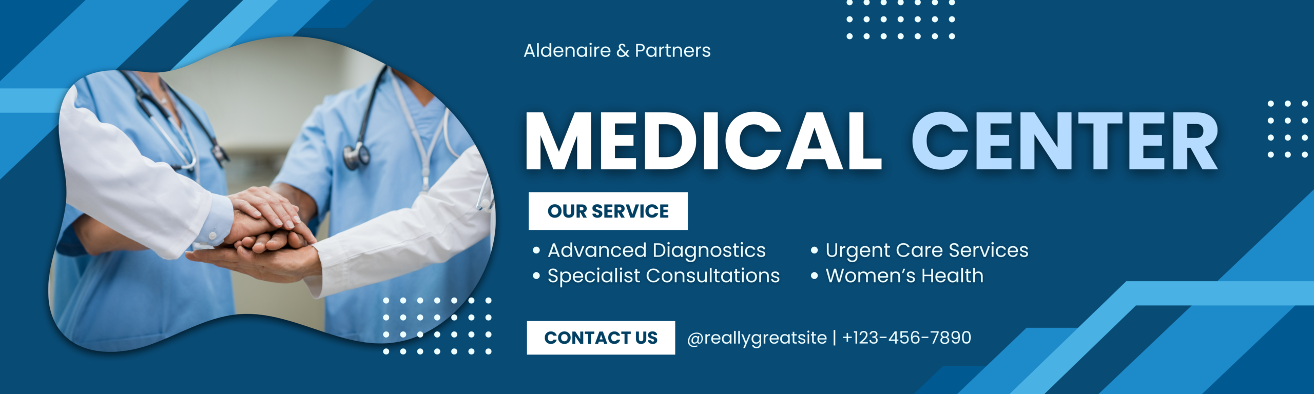 Blue Modern Medical Center Banner