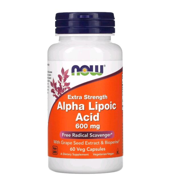 Alpha lipoic acid now 600mg 60 caps