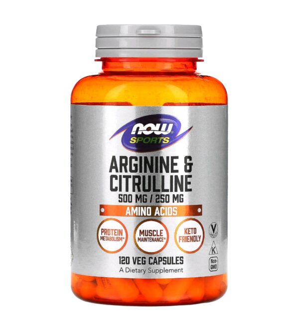 Arginine & citrulline now 120 caps