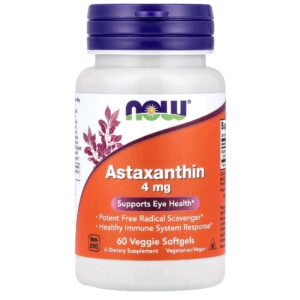 Astaxanthin 4mg  60 softgels  now