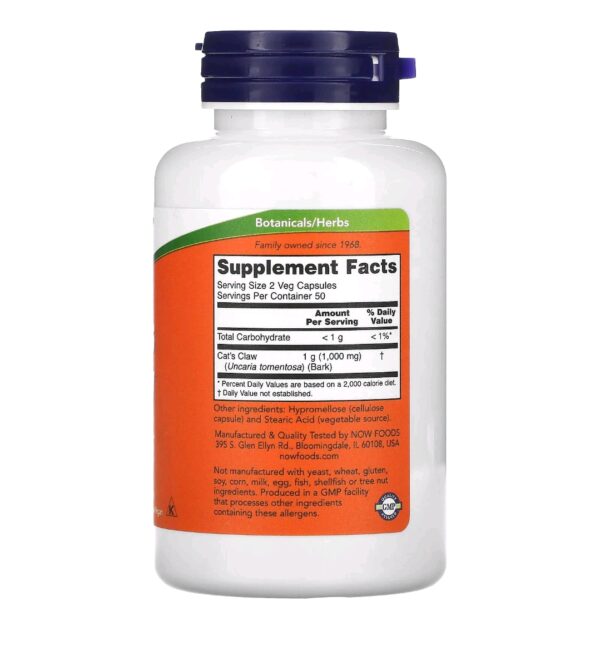 Cat's claw now 100 caps