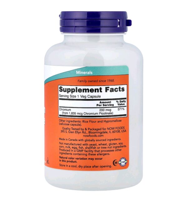 Chromium picolinate now 250 caps
