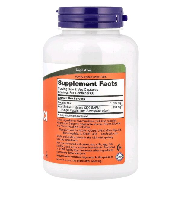 Betaine hcl now 120 caps