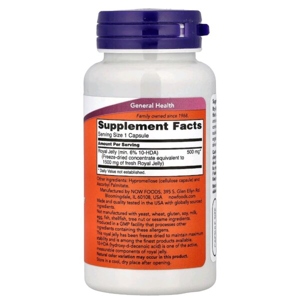 Royal jelly 1500mg now 60 caps