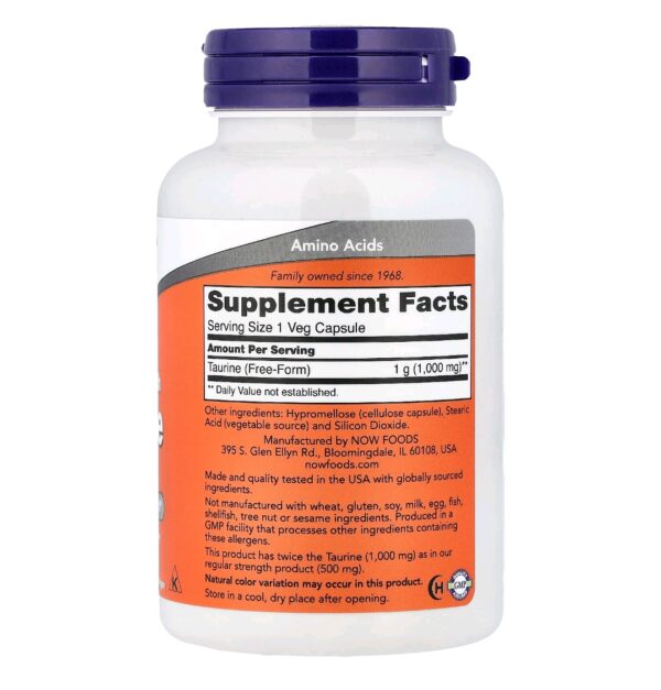 Taurine now 1000mg 100 caps