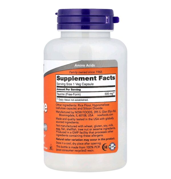 Taurine now 500mg 100 caps