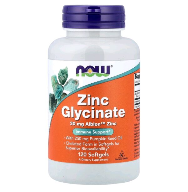 Zinc glycinate now 120 soft gels