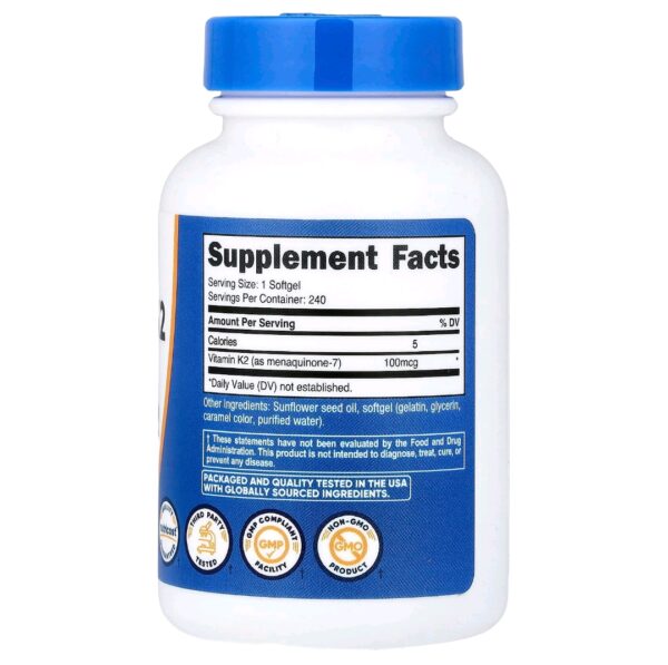 K2MK7 nutricost 240 soft gels