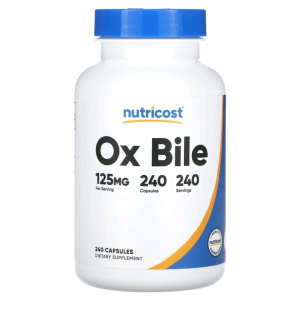Ox bile nutricost 125mg 240 caps
