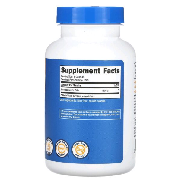 Ox bile nutricost 125mg 240 caps